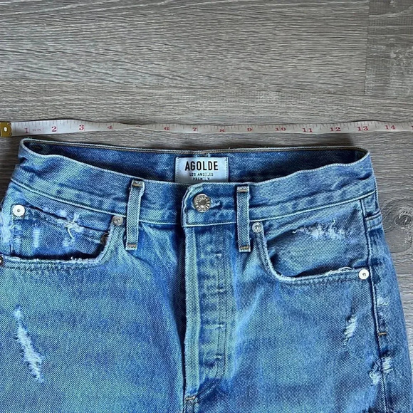 GOLDE 90's Mid Rise Loose Fit Cotton Ripped Leg Jeans - Picture 9 of 14